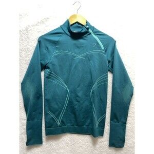 Gymshark Apex Seamless 1/4 Zip Blue Size M Fitted Long Sleeve Top Womens